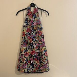 Floral Halter Mini Dress
